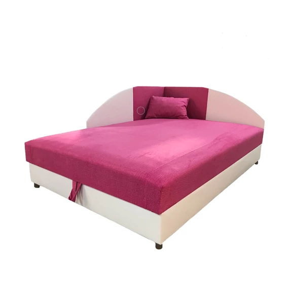 Pinky saroktámlás franciaágy Pink / Fehér színben