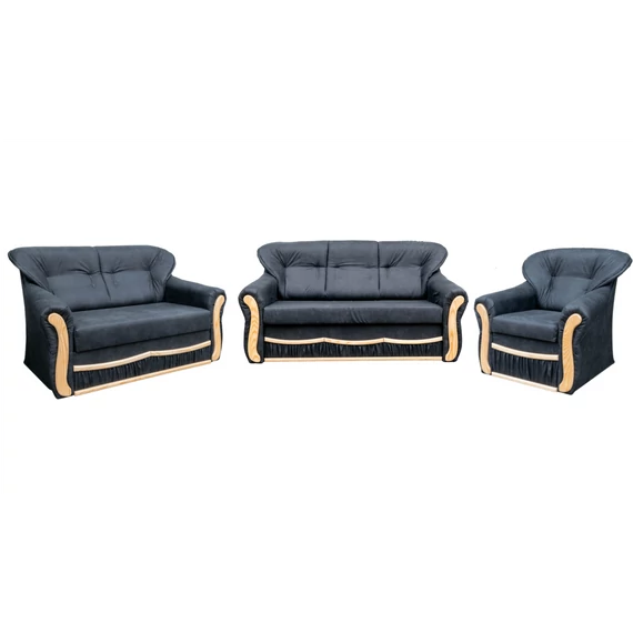 President 3+2+1 ülőgarnitúra fekete színben