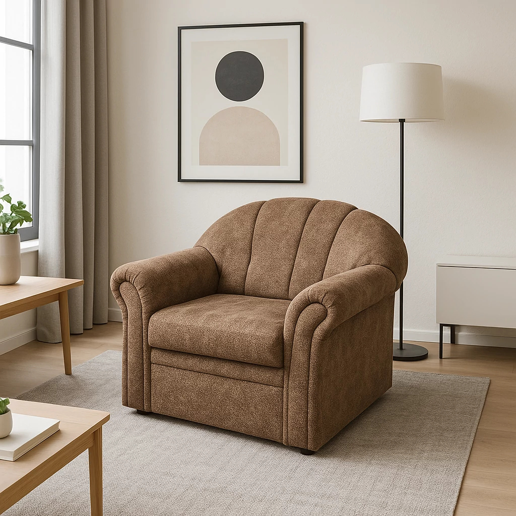 Aliz fotel 94 x 90 cm méretben | Sötétbarna színben