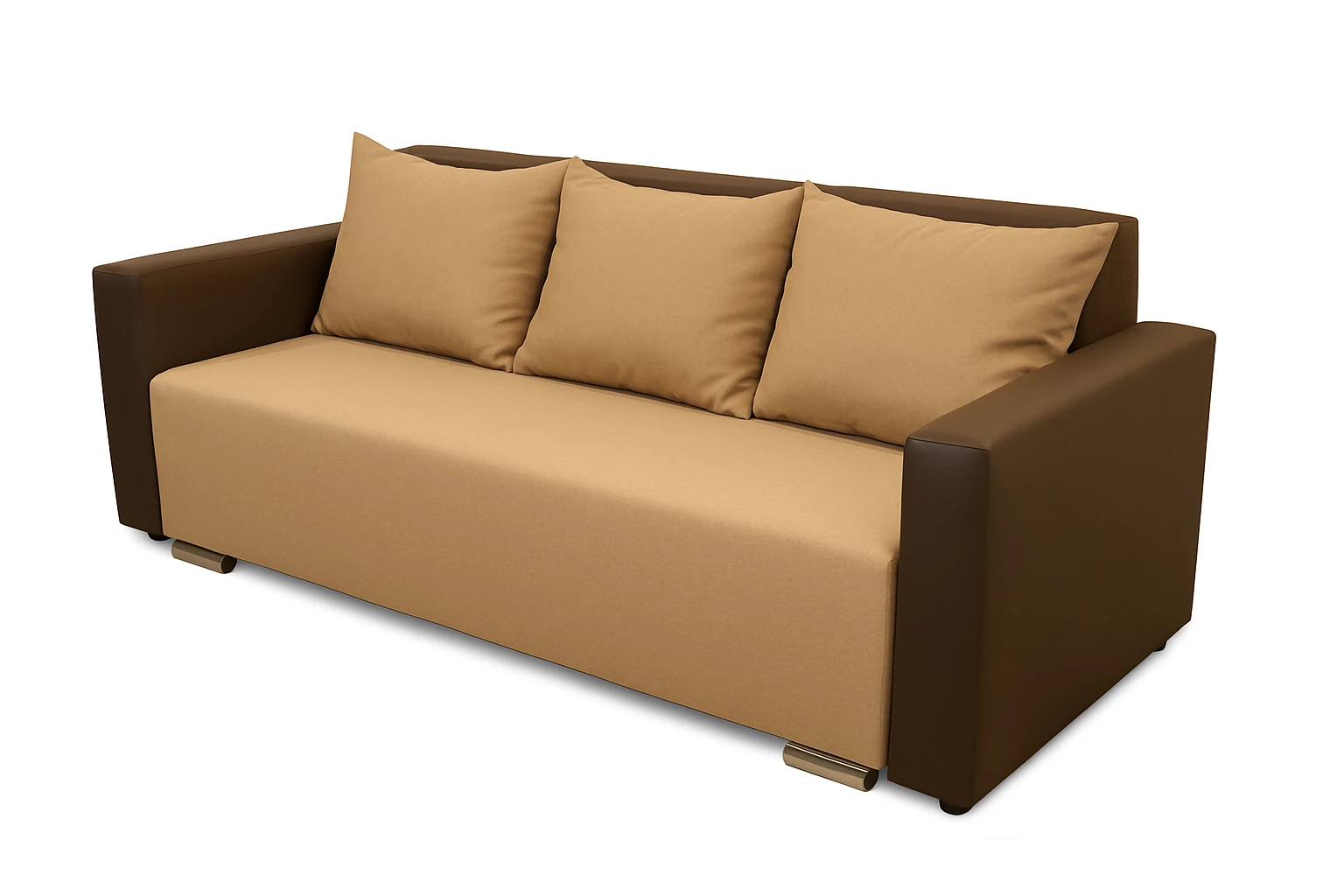 DUAL kanapé 220 x 90 cm méretben, ágyazható és ágyneműtartós | Sötétbarna - Világosbarna színkombinációban
