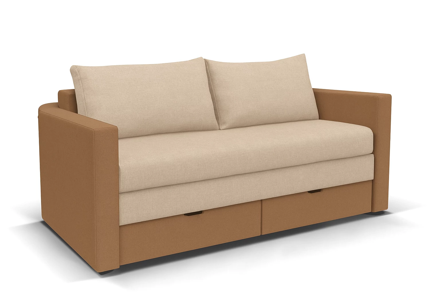 HELSINKI kanapé 182 x 106 cm méretben, ágyazható és ágyneműtartós | Cappuccino - Beige színkombinációban