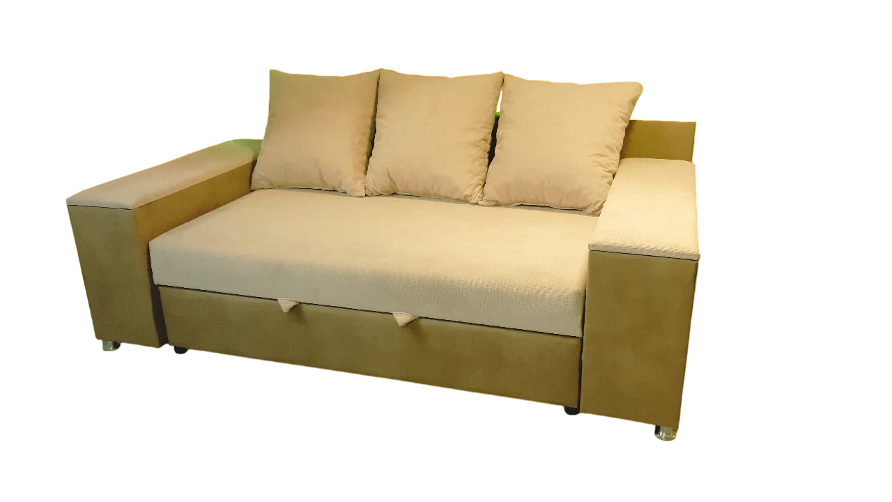 OSLO kanapé 220 x 100 cm méretben, ágyneműtartós karfákkal, ágyazható fekvőfelülettel | Cappuccino - Beige színkombinációban