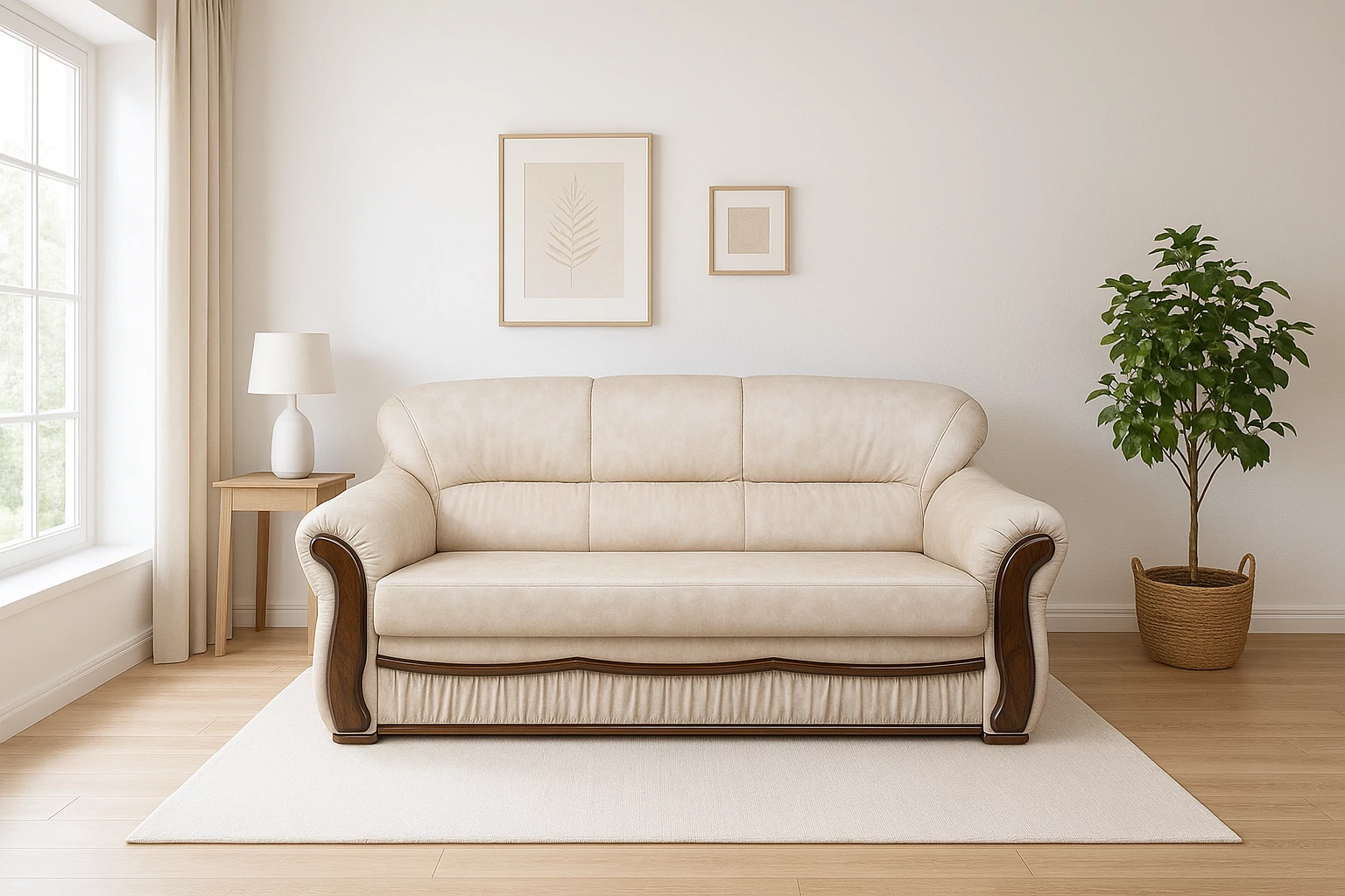 President 3-as kanapé 180 x 136 cm méretben, ágyazható és ágyneműtartós kivitelben | Beige színben