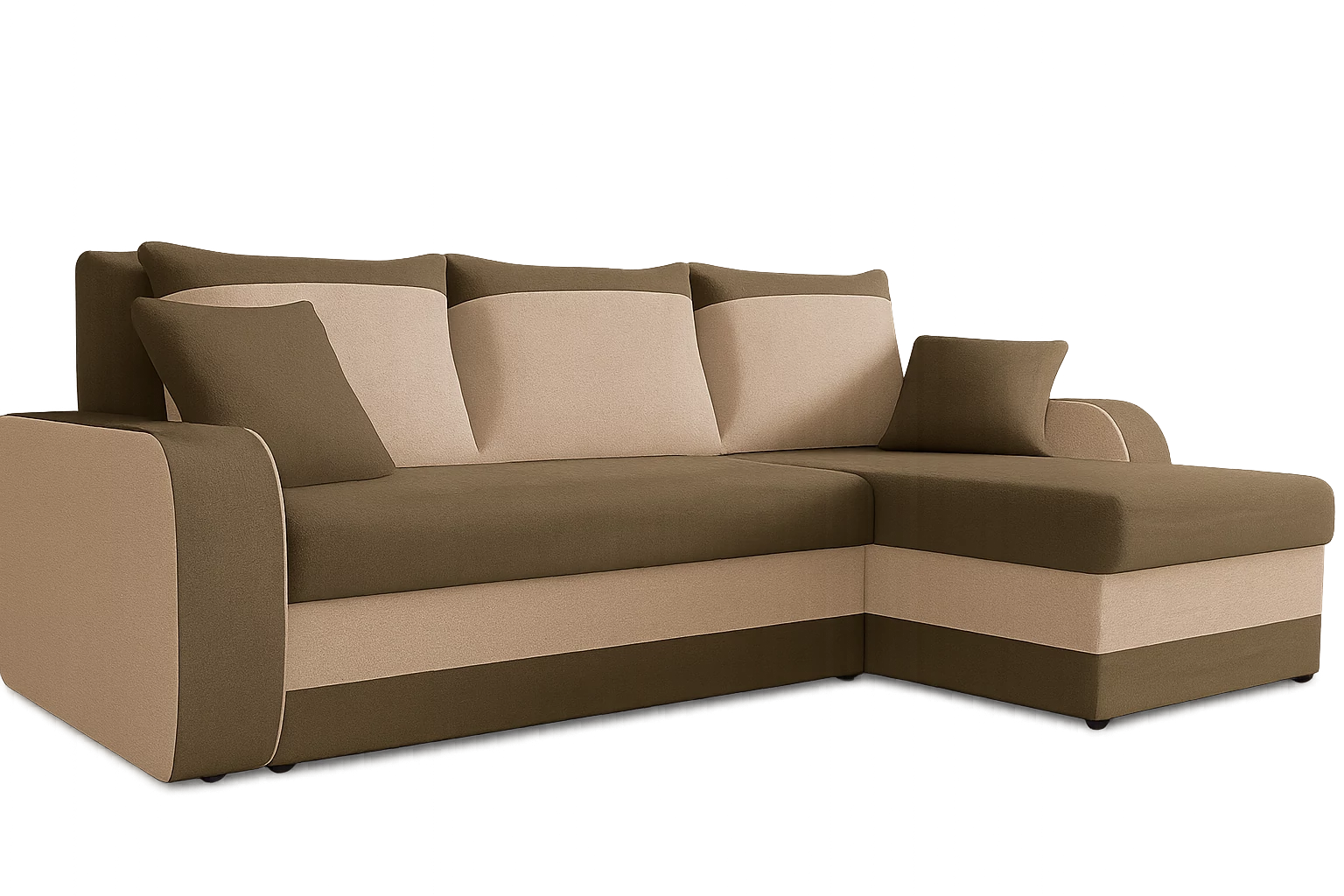 DUBAI sarokülő 230 x 145 cm méretben, ágyazható és ágyneműtartós | Cappuccino - Beige színkombinációban