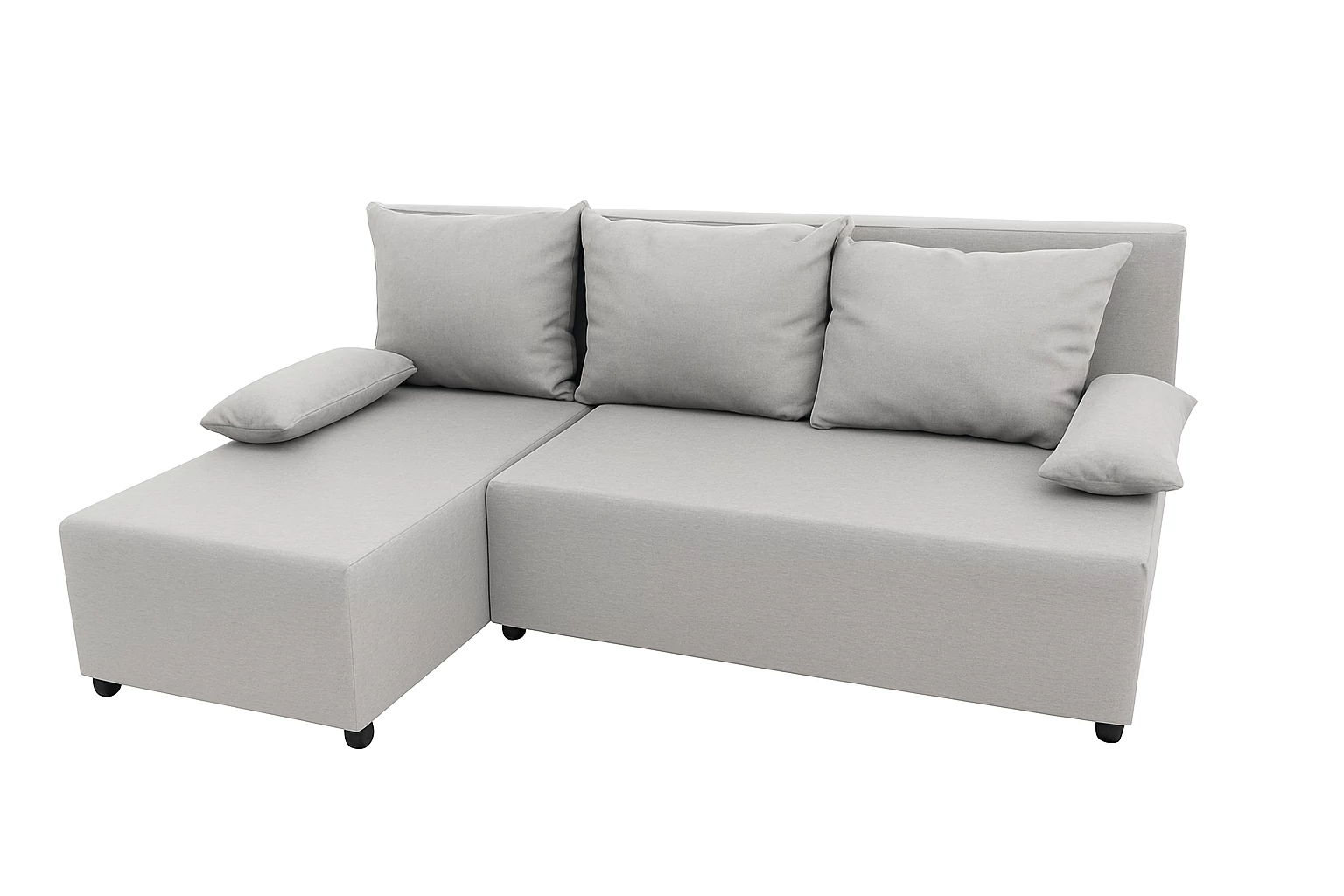 FJORD sarokülő 206 x 146 cm méretben, ágyazható és ágyneműtartós | Világosszürke színben