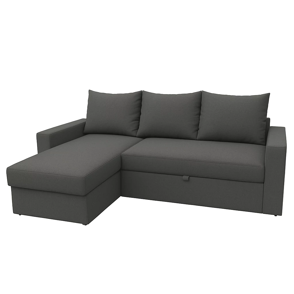 HUGO sarokülő 230 x 150 cm méretben, ágyazható és ágyneműtartós | Sötétszürke színben