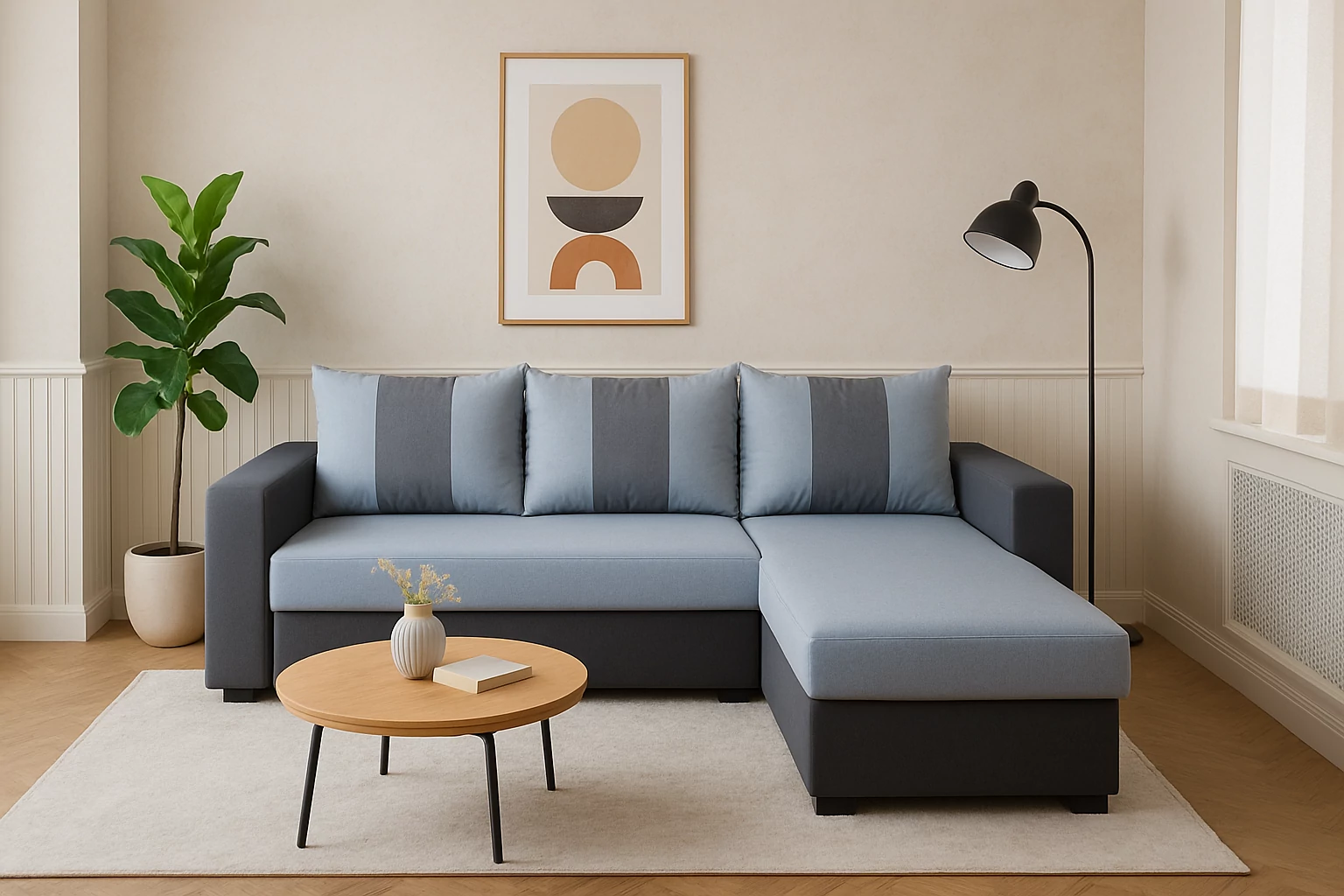 LUX sarokülő 230 x 150 cm méretben, ágyazható és ágyneműtartós | Világosszürke - Sötétszürke színkombinációban