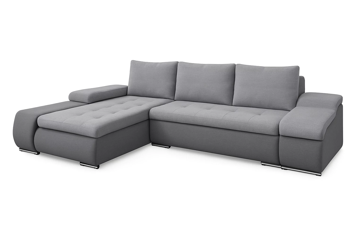 VERONA sarokülő 290 x 190 cm méretben, ágyazható és ágyneműtartós kivitelben | Világosszürke - Sötétszürke színkombinációban